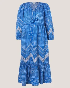 Iggy Floral Print Midi Dress Blue