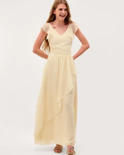 Indi Tie-Back Prom Dress Yellow