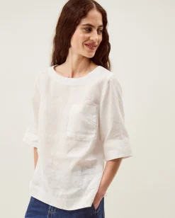 Ingrid Linen Top White