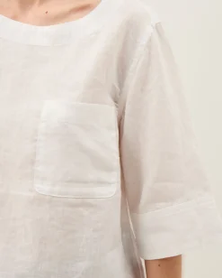 Ingrid Linen Top White