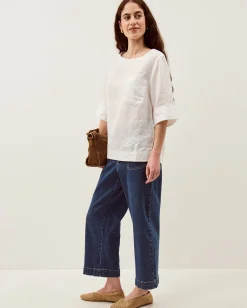 Ingrid Linen Top White