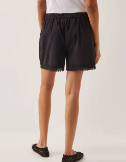 Irina High-Waisted Lace Shorts Black