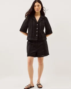 Irina Lace Trim Shorts Black