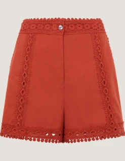 Irina Lace Trim Shorts Orange