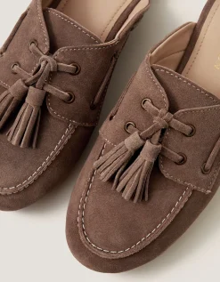 Iris Suede Slip On Loafers Natural