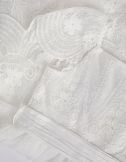 Isabel Lace Scallop Tiered Party Dress Ivory