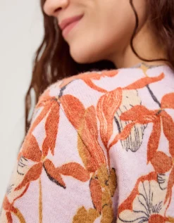 Isabella Floral Print Cardigan Pink