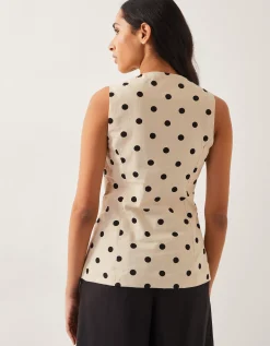 Isabel Polka Dot Waistcoat Ivory