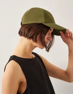 Isha Linen Baseball Cap Green