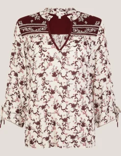 Jacqueline Floral Print Top Ivory