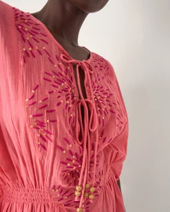 Jada Embellished Mini Kaftan Pink