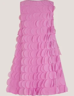 Jazzy Scallop Frill Shift Dress Pink