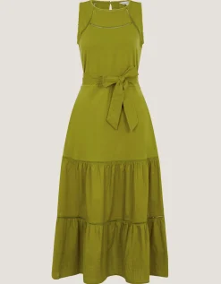 Jen Belted Jersey Maxi Dress Green