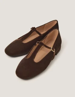 Jesi Velvet Mary Jane Ballet Flats Brown