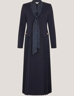 Jessie Jersey Pleat Midi Dress & Scarf Blue