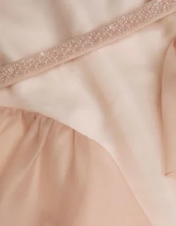 Joanie Organza Ruffle Party Dress Pink