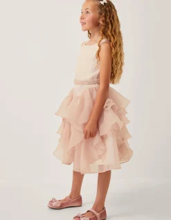Joanie Organza Ruffle Party Dress Pink