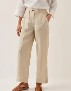 Jolie Regular Linen Wide Leg Trousers Natural