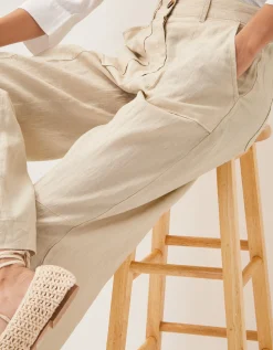 Jolie Regular Linen Wide Leg Trousers Natural