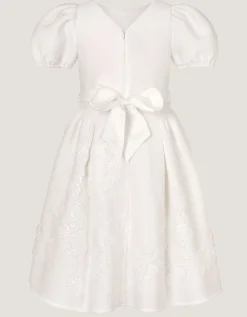 Josie Embellished Puff Sleeve Party Dress Ivory