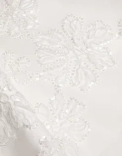 Josie Embellished Puff Sleeve Party Dress Ivory