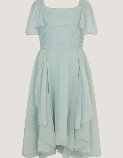 Joy Ruffle Chiffon Party Dress Green