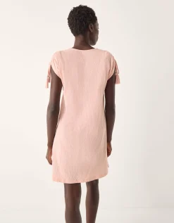 Julie Embroidered Mini Kaftan Dress Pink
