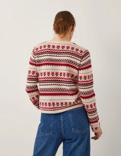 Juno Floral Fair Isle Cardigan Ivory