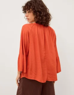 Kallie Dobby Blouse Orange