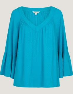 Kallie Dobby Blouse Teal