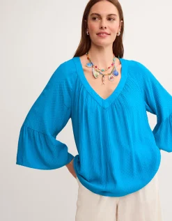 Kallie Dobby Blouse Teal