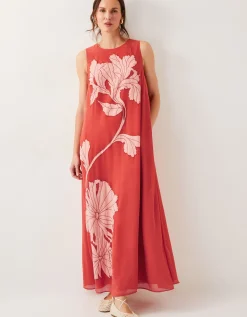 Kathleen Embroidered Maxi Dress Orange