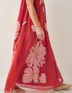 Kathleen Embroidered Maxi Dress Orange