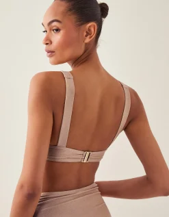 Kiki Glitter Triangle Bikini Top Gold