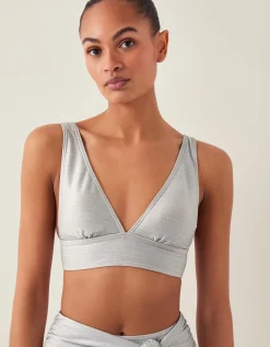 Kiki Glitter Triangle Bikini Top Silver
