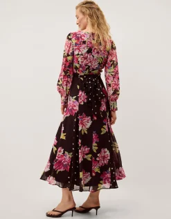 Kiri Floral Print Maxi Dress Black