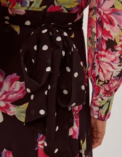 Kiri Floral Print Maxi Dress Black