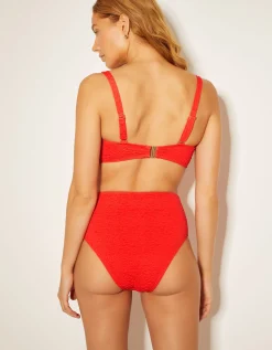 Kyla Tie Front Bandeau Bikini Top Pink