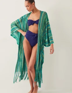Kyla Tie Front Bandeau Bikini Top Blue
