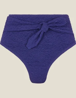 Kyla Tie Front High Waisted Bikini Bottom Blue