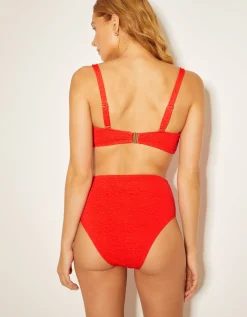 Kyla Tie Front High Waisted Bikini Bottom Pink
