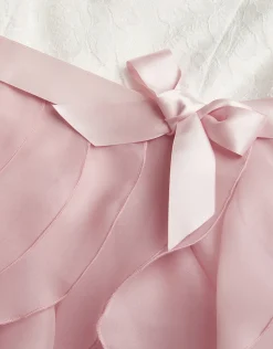 Lace Cancan Ruffle Dress Pink