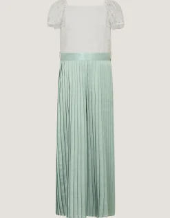 Lace Pleated Jumpsuit Green