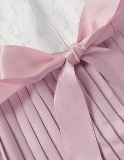 Lace Pleated Jumpsuit Pink