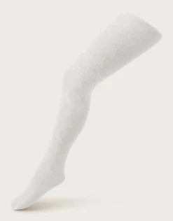 Lacy Butterfly Tights White