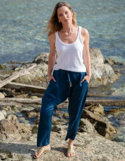 La Galeria Elefante Buddha Slouchy Trousers Blue