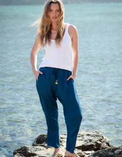 La Galeria Elefante Buddha Slouchy Trousers Blue