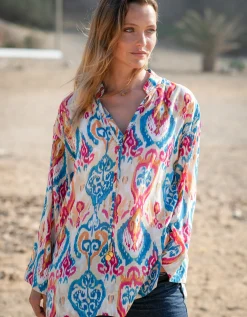 La Galeria Elefante Elizabeth Printed Kaftan Top Multi