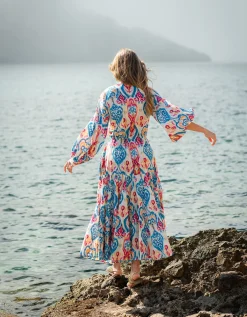 La Galeria Elefante Elizabeth Tie-Front Printed Maxi Dress Multi
