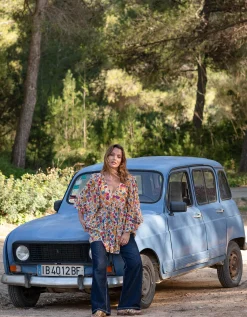 La Galeria Elefante Mediterranean Floral Blouse Multi